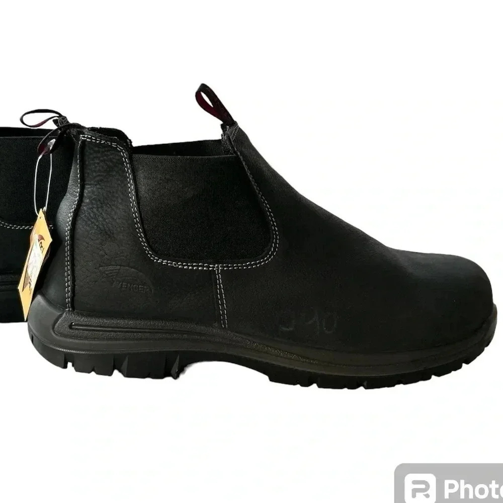NWT Avenger Mens Foreman Romeo Black Leather Work Boots‎ Sz 14 M Composite Toe